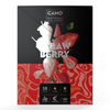 Camo Build With Cone Boxes are black and red with floating strawberry slices, holding 12 packs of king size Strawberry Natural Leaf Cones; each pack has 4 chamomile, non-GMO cones.