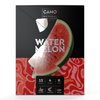 Camo Build With Cone Boxes featuring a large watermelon slice, bold Watermelon text, and icons for 12 packs, 4 cones, king size, chamomile, and non-GMO.