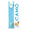 A white and blue package labeled Camo Fruit Series Natural Leaf Wraps shows a pineapple image and contains 5 pineapple-flavored, chamomile-infused wraps.