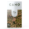 Box of Camo Classic Series Natural Leaf Wraps featuring a green and brown camouflage design, a central white flower, and text noting 25 packs with 5 wraps each.