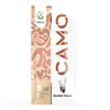 CAMO Natural Leaf Wraps, Russian Cream flavor, features abstract brown leaf patterns, a drink with ice illustration, and icons showing five self-natural leaf wraps inside the package. The Afghan logo is displayed at the top left.