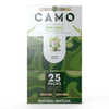 Box of Camo Matcha Series Natural Leaf Wraps with camouflage packaging, natural drink image, and green accents; labeled 25 packs, 5 wraps per pack, Natural Matcha.