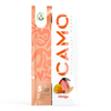 Camo Mango Natural Leaf Wraps package with a mango illustration, “Chamomile Wraps” label, leaf patterns, and green natural seal. Contains 5 wraps.