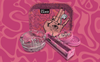 Camo Rolling Kit in pink features surreal hand art, a glass ashtray, grinder, and natural leaf products pack on a pink camo background.