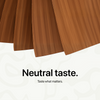 Light brown, Camo wrap sheets fan out above bold black text reading “Neutral taste” on an off-white background with a botanical pattern.